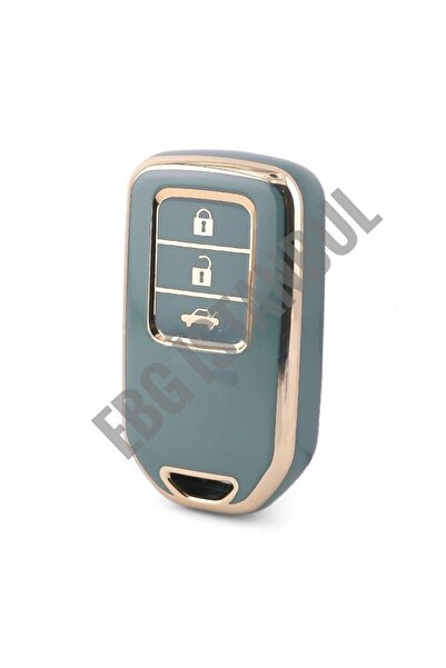 EBG İSTANBUL Carcasa pentru telecomandă NANO de înaltă calitate pentru Honda HR-V 3 butoane Culoare gri