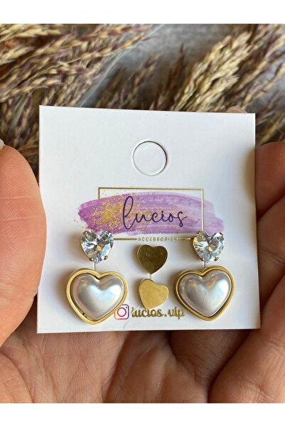 Lucios Heart Set of 6 stainless steel studs earrings