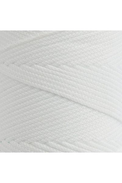 knitme Πολυεστέρας Μακραμέ 4 mm 200 Gr Πλεκτό Σχοινί Χεριού 1010 Λευκό