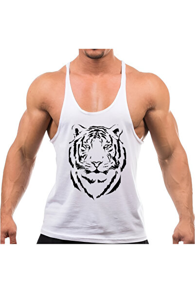 TREND ALİSSE Αθλητικό Τοπ - Τοπ με λεπτές τιράντες και στάμπα τίγρης