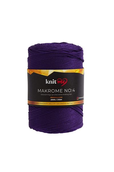 knitme Πολυεστέρας Μακραμέ 4 mm - 200 Gr Μωβ Πλεκτό Σχοινί 6740