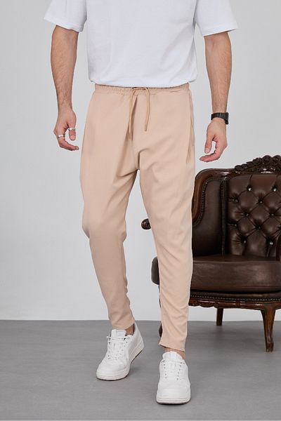 BAYKİM Trousers Stone Color Shalwar Elastic Waist Darpaça
