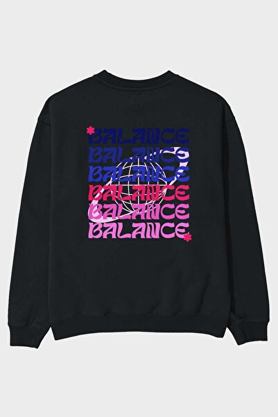 Ankhises Balance З написом на спині Чорний оверсайз світшот Чоловічий Жіночий...