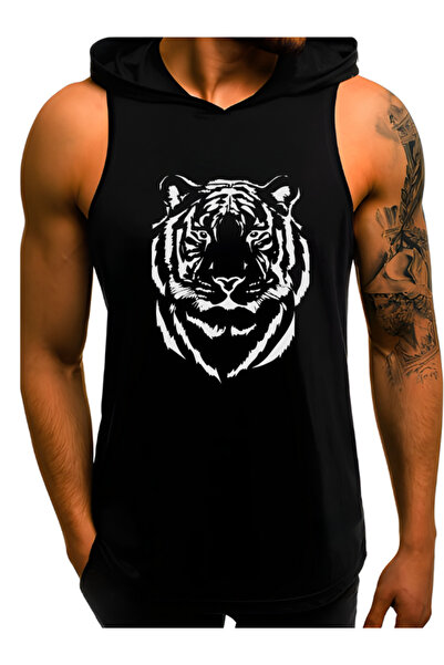 TREND ALİSSE Sporcu Atleti - Kaplan Baskılı Spor Atlet Fitness Gym tank top