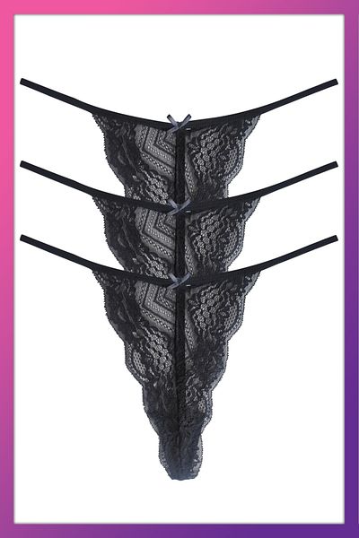 Soft Light 3-piece Fancy Women's Panties - String lace