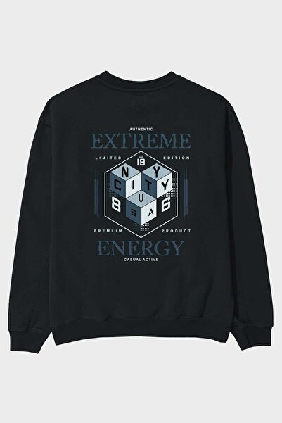 Ankhises Extreme Energy Back Štampano Crna Oversize kroj Dukserica Muškarci Ž...