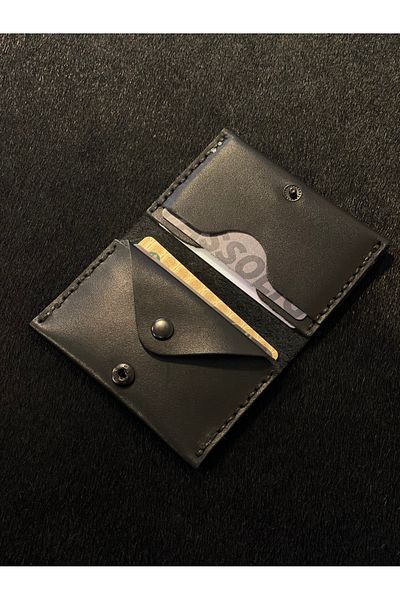 MAT Deri Minimalist Card Holder Genuine Leather Handmade 6 Cards And Coin Purse