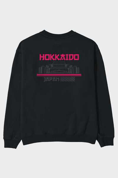 Ankhises Hokkaido Arka Štampano Crna Oversize kroj Dukserica Muškarci Žene ok...