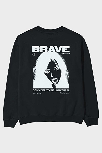 Ankhises Brave Back Štampano Crna Oversize kroj Dukserica Muškarci Žene okrug...