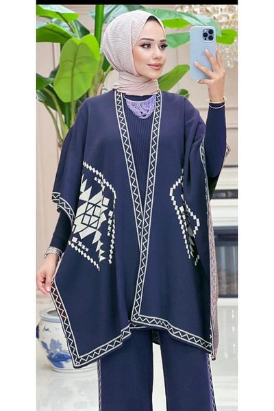 MAY MARA WOMEN'S STEEL KNITTED Jacquard PANCHOL 3 PIECE SET