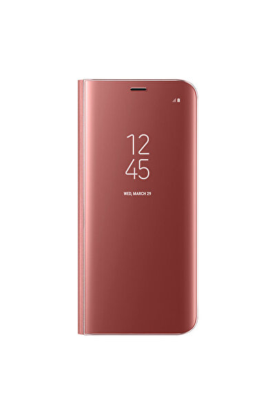 Nettech İphone Xs Max Uyumlu Clear View Aynalı Kapaklı Kılıf - Rose Gold