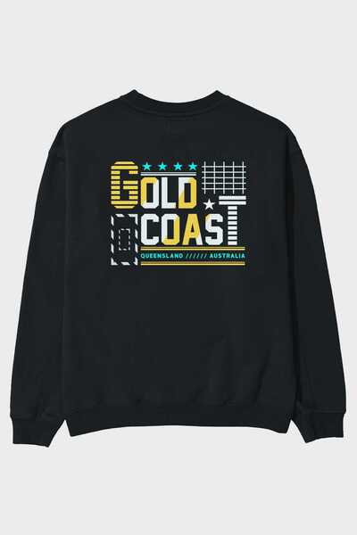 Ankhises Gold Coast Back Štampano Crna Oversize kroj Dukserica Muškarci Žene ...