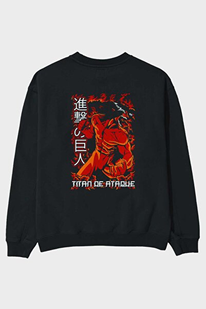 Ankhises Eren Yeager Back Štampano Crna Oversize kroj Dukserica Muškarci Žene...