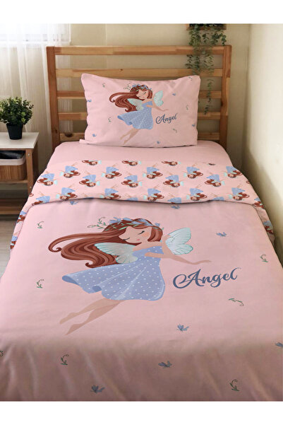 Evmila Set cuvertură de pilota cu două fețe Angel Girl cu model fără cearșaf ...