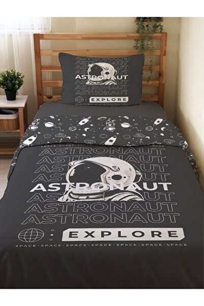 Evmila Set cuvertură de pilota cu model astronaut pe două fețe, fără cearșafu...