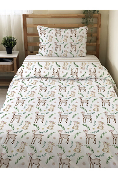 Evmila Çift Taraflı Hayvan Desenli Çarşafsız Takım Tek Kişilik Nevresim Takım...