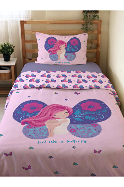 Evmila Двустранен комплект за единично легло с мотив „Ангелско момиче“ без ча...
