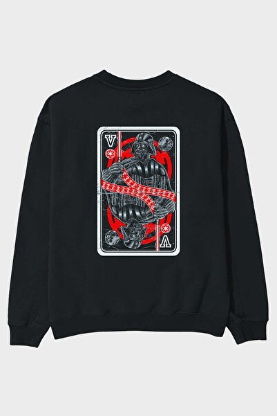 Ankhises King Of The Darkside Back Printed Black Oversized Sweatshirt Men Wom...