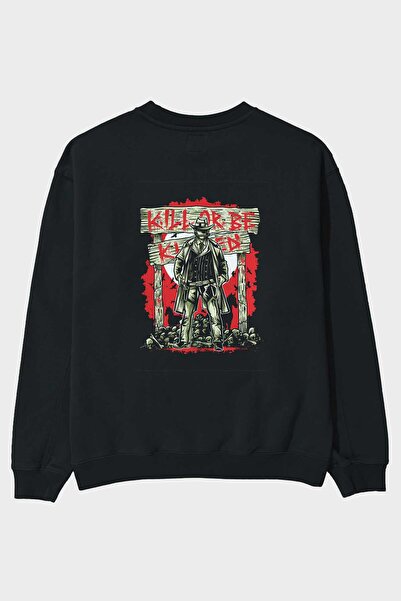 Ankhises Ubij ili budi ubijen 2 Leđa Štampano Crna Oversize kroj Dukserica Mu...