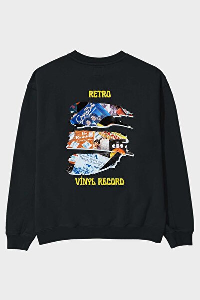 Ankhises Retro dizajn leđa Štampano crna Oversize kroj majica muška ženska ok...