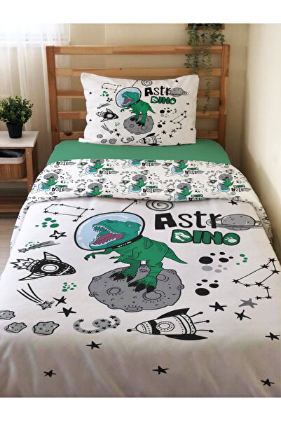 Evmila Двустранен комплект за единично легло с динозавърски мотив без чаршафи...
