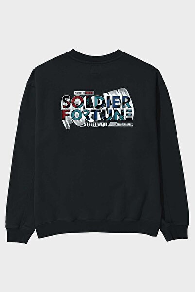 Ankhises Soldier Fortune Back Štampano Crna Oversize kroj Dukserica Muškarci ...