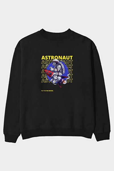 Ankhises Astronaut leti na Mesec, natpis na prednjoj strani Štampano crna Ove...