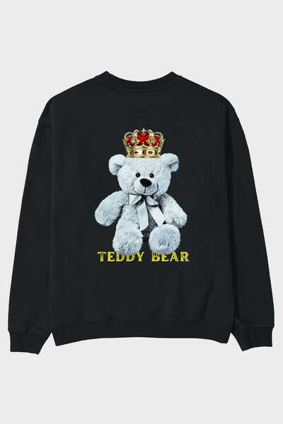 Ankhises Teddy Bear Back Štampano Crna Oversize kroj Dukserica Muškarci Žene ...