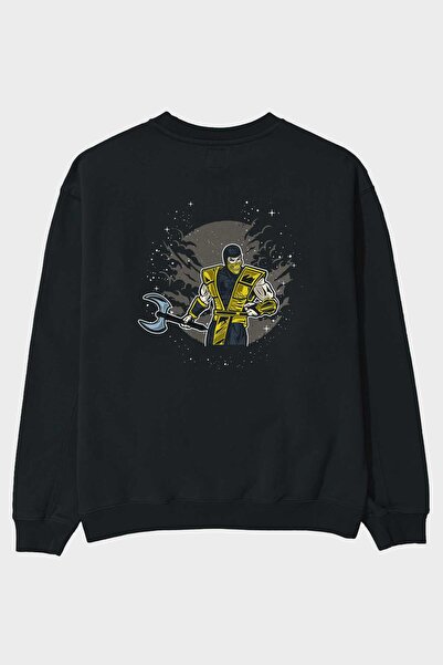 Ankhises SCORPION Back Štampano Crna Oversize kroj Dukserica Muškarci Žene ok...
