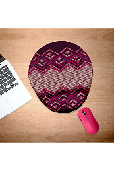 UcuruStore Pad oval pentru mouse cu model cusut și suport pentru încheietura ...