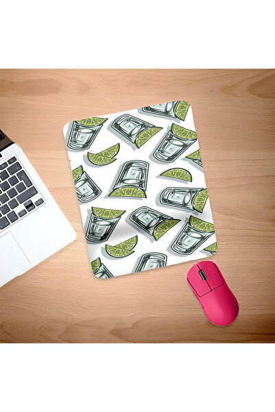 UcuruStore Πράσινο ορθογώνιο mouse pad με σχέδιο λεμόνι και στήριγμα καρπού
