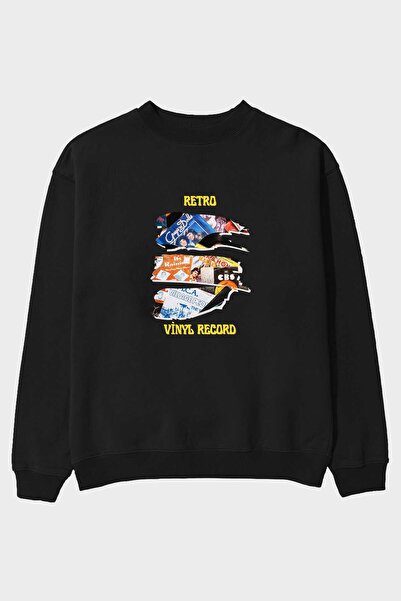 Ankhises Retro dizajn prednja Štampano crna Oversize kroj majica muška ženska...