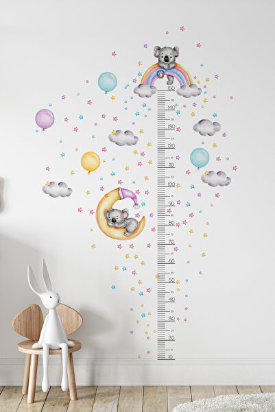 AlyMarkt Sleepy Koala Height Meter Sticker for Wall Mirror Cabinet Door