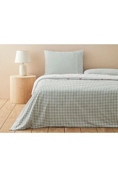 English Home Σετ Παπλωματοθήκη Bloomy Dots Βαμβακερή Διπλή Ροζ