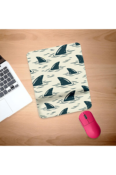 UcuruStore Ορθογώνιο mouse pad με σχέδιο καρχαρία και στήριγμα καρπού