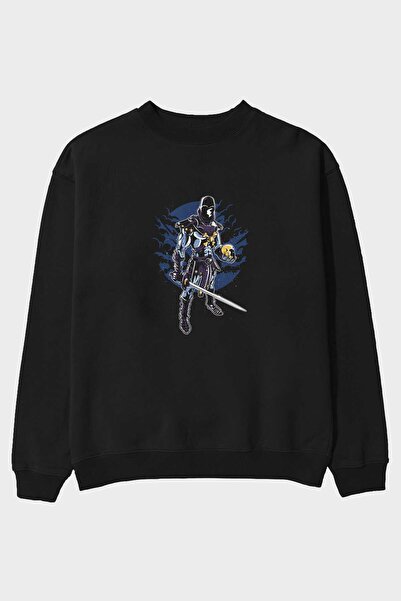Ankhises Skeleton King Front Štampano Crna Oversize kroj Dukserica Muškarci Ž...