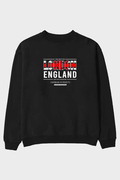 Ankhises London Engleska Prednja Štampano Crna Oversize kroj Dukserica Muškar...