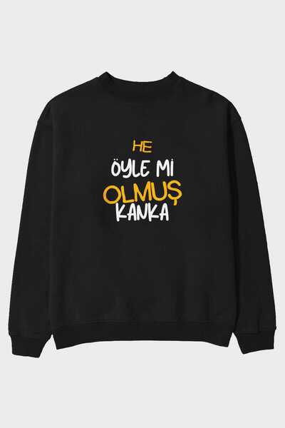 Is it so? Front Printed Black Oversize Sweatshirt Men Women Crew Neck with Bro Lettering