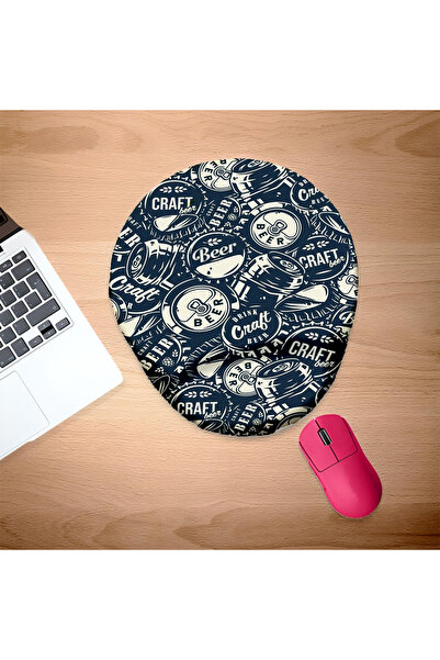 UcuruStore Mouse Pad Oval cu Suport pentru Încheietura Mâinii, cu Design Craf...