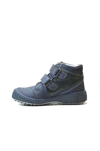 Onlo Ayakkabı PT.910 Pantofi ortopedici pentru băieți, din piele naturală, albastră, cu velcro