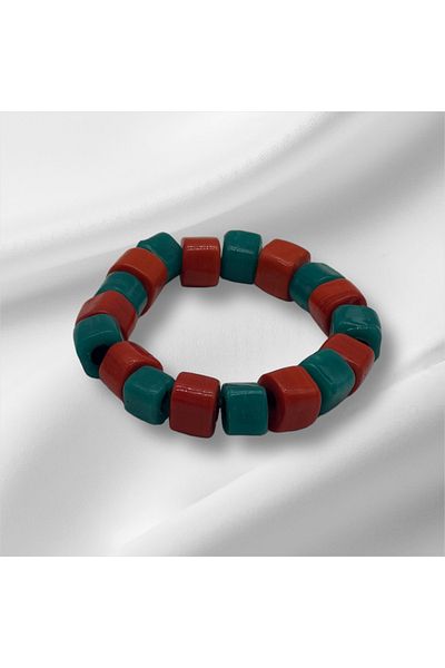 Hobimos Bodrum Square Glass Bead Bracelet