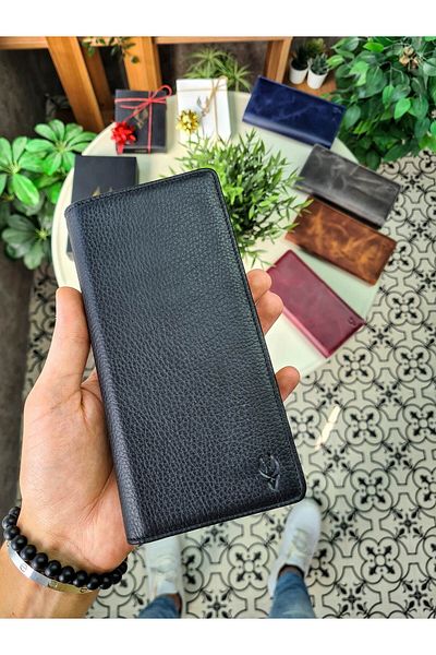 Visso leather حقيبة يد من الجلد الطبيعي Visso 901 مزودة بسحاب مع حجرة للهاتف وميزة حامل البطاقة القابلة للإزالة