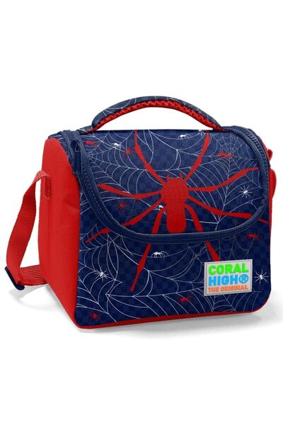 Coral High Шкільний рюкзак та сумка для ланчу для хлопчиків - синьо-червоний павук