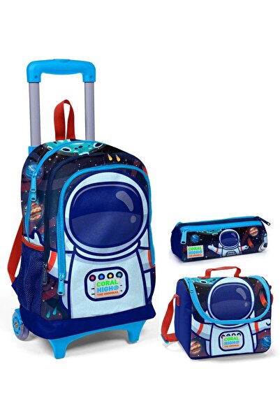 Coral High Astronot Erkek Çocuk Çekçek Çanta Seti - Işıklı Tekerlekler
