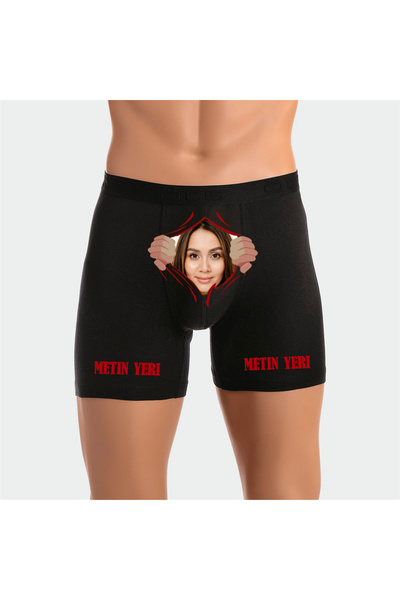 TexKid Kişiye Özel Fotoğraflı ve Yazılı Eğlenceli Hediye Erkek Man Boxer