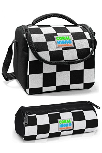 Coral High Crno-beli Karirani set za ishranu za dečake od Torba