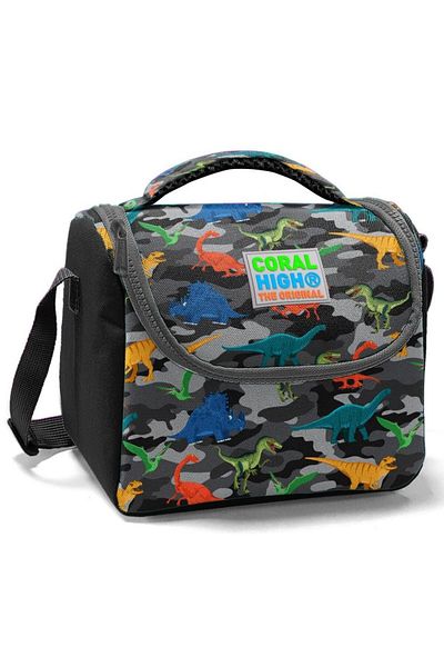 Coral High Cutie de prânz termoizolată pentru băieți Black Dinosaurs