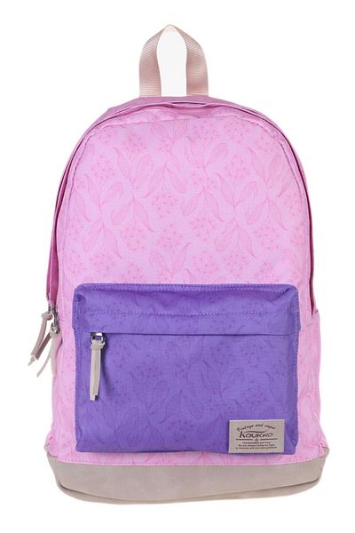 KAUKKO Set de rucsac pentru școală și zi cu flori violet-roz Wichlight