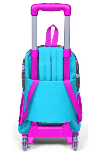 Coral High Anime Squeegee with Lighted Wheels School and Travel Bag Girl Gray