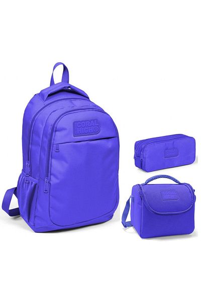 Coral High Set de genți de școală triple lavandă